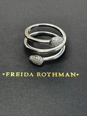 Freida Rothman Vault Sterling Silver Spiral Ring Size 9 NWT $125 MSRP